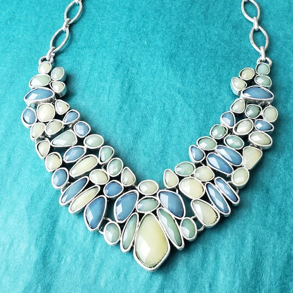 2/35$ Lucky brand silver tone statement bib necklace double sided - Picture 7 of 9